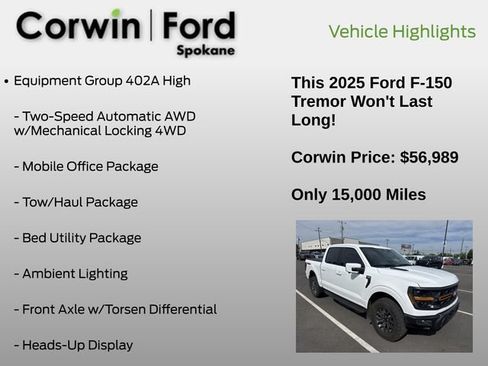 Used 2025 Ford F150 Tremor w/ Equipment Group 402A High AWD/4WD image 6