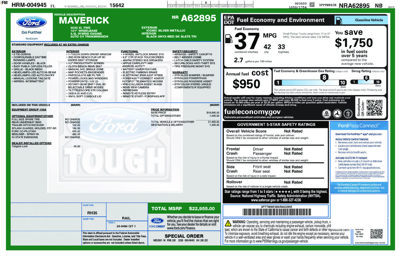 Used 2022 Ford Maverick XL FWD image 5