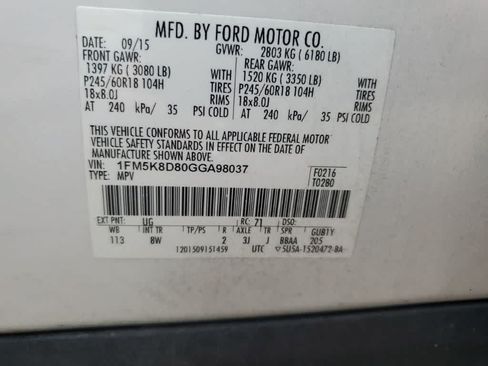 Used 2016 Ford Explorer XLT AWD/4WD image 4