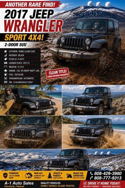 Used 2017 Jeep Wrangler Sport w/ Quick Order Package 24S AWD/4WD image 2