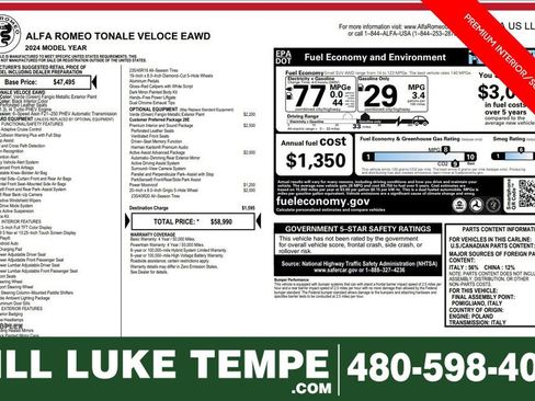 Used 2024 Alfa Romeo Tonale Veloce image 1