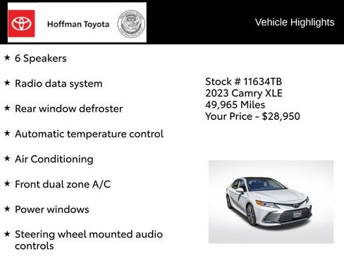 Used 2023 Toyota Camry XLE w/ Cold Weather Package AWD/4WD image 16