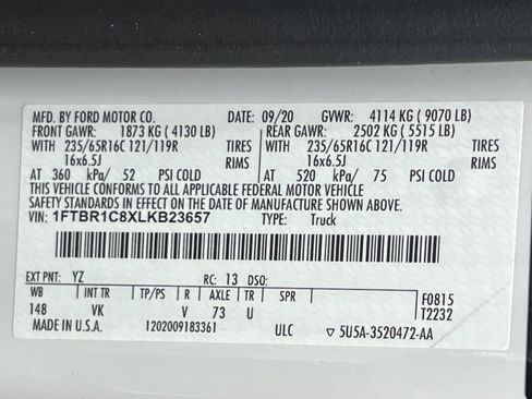 Used 2020 Ford Transit 250 Medium Roof w/ Load Area Protection Package image 27