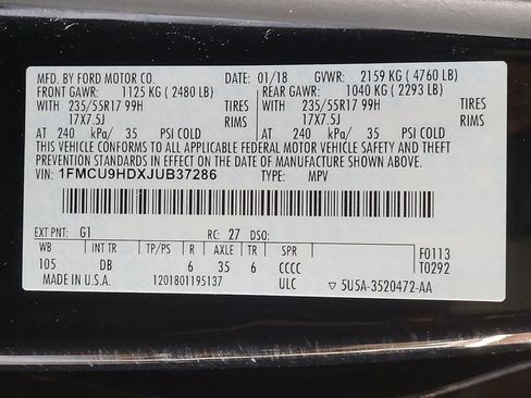 Used 2018 Ford Escape SEL w/ Ford Safe & Smart Package AWD/4WD image 33