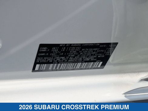 Certified 2026 Subaru Crosstrek 2.5i Premium AWD/4WD image 25