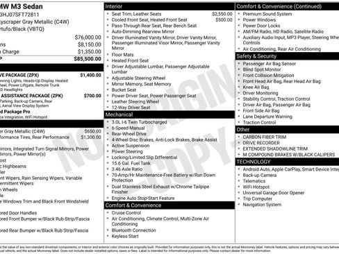 Used 2025 BMW M3 w/ Executive Package image 56