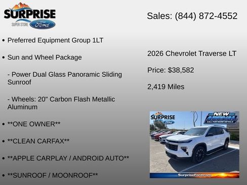 Used 2026 Chevrolet Traverse LT w/ Sun and Wheel Package FWD image 6