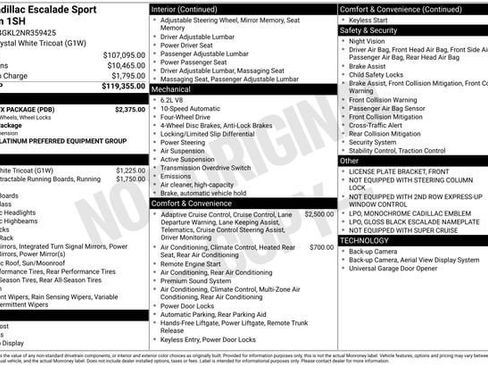 Used 2022 Cadillac Escalade Sport Platinum w/ LPO, ONYX Package image 33