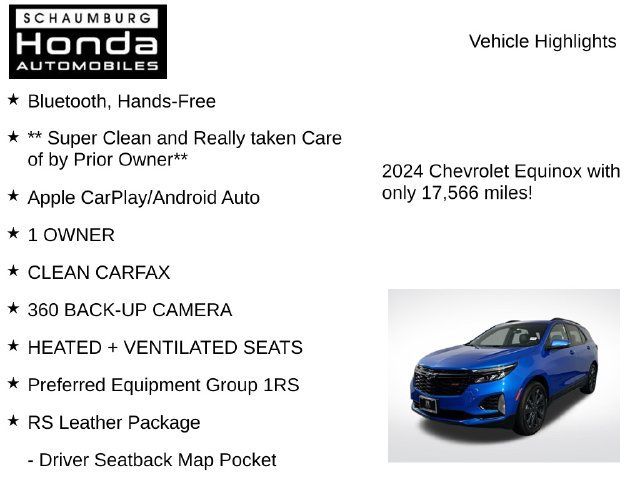Used 2024 Chevrolet Equinox RS w/ RS Leather Package AWD/4WD image 8