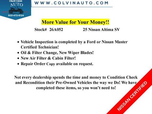 Certified 2025 Nissan Altima 2.5 SV FWD image 2