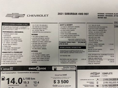 Used 2021 Chevrolet Suburban RST w/ Rear Media and Nav Package image 36