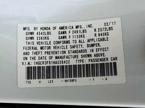 Certified 2017 Honda Accord Touring image 47