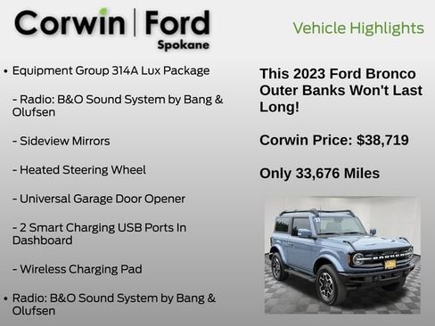 Certified 2023 Ford Bronco Outer Banks AWD/4WD image 13