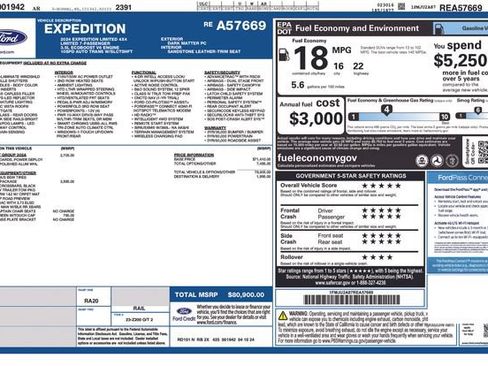 Used 2024 Ford Expedition Limited w/ Excursion Package AWD/4WD image 14