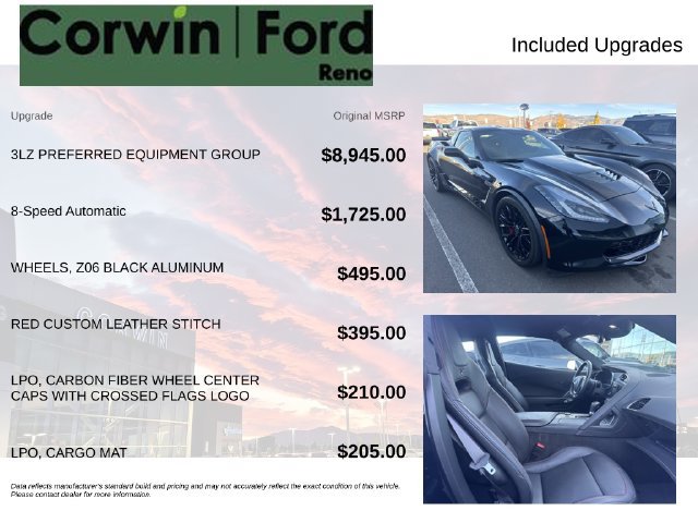 Used 2016 Chevrolet Corvette Z06 w/ 3LZ Preferred Equipment Group RWD image 8