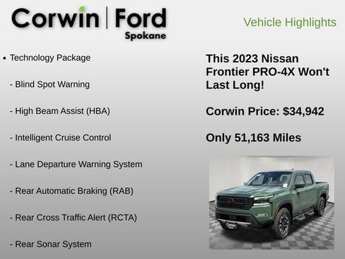 Used 2023 Nissan Frontier PRO-4X w/ Pro Convenience Package AWD/4WD image 18