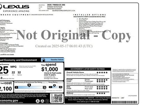 Certified 2025 Lexus ES 350 w/ Premium Package FWD image 3