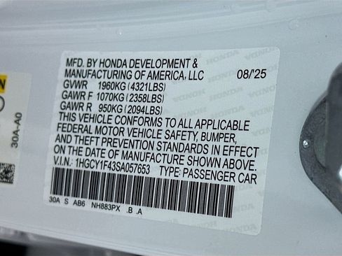 Certified 2025 Honda Accord SE image 32