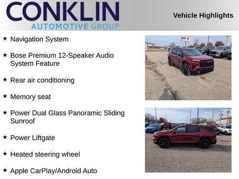 New 2026 Chevrolet Traverse RS w/ LPO, Floor Liner Package image 2