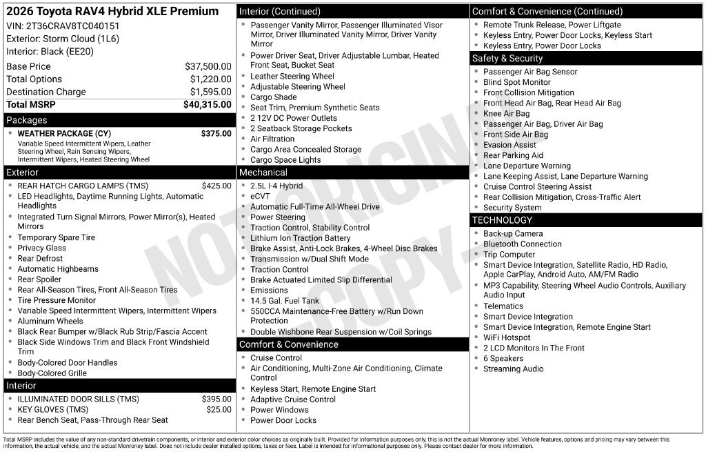Used 2026 Toyota RAV4 XLE Premium w/ Weather Package AWD/4WD image 33