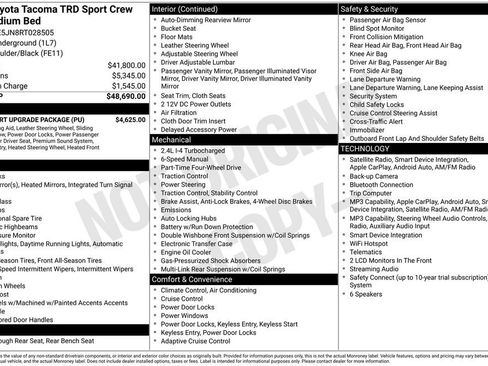 Used 2024 Toyota Tacoma TRD Sport w/ TRD Sport Upgrade Package AWD/4WD image 7