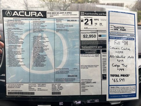 New 2026 Acura MDX A-Spec AWD/4WD image 33