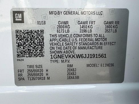 Used 2018 Chevrolet Traverse High Country w/ LPO, Floor Liner Package image 27