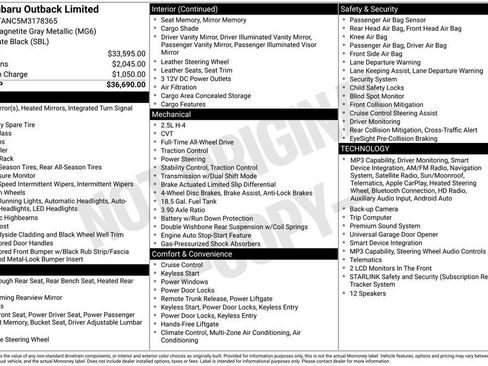 Certified 2021 Subaru Outback Limited image 34