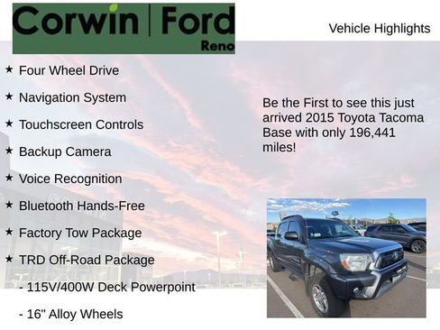 Used 2015 Toyota Tacoma 4x4 Double Cab w/ TRD Off-Road Package image 4