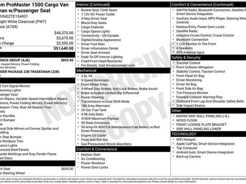 New 2026 RAM ProMaster 1500 w/ Convenience Group image 30