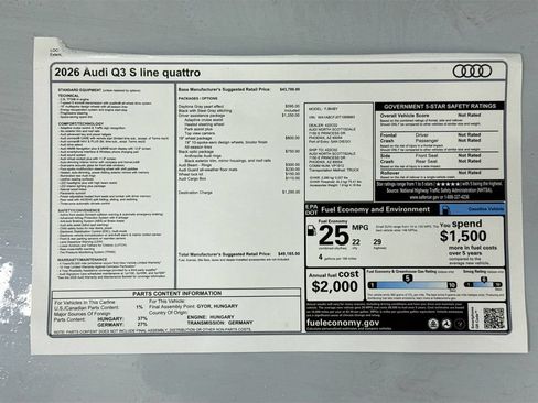 Used 2026 Audi Q3 quattro 2.0T w/ Driver Assistance Package AWD/4WD image 9