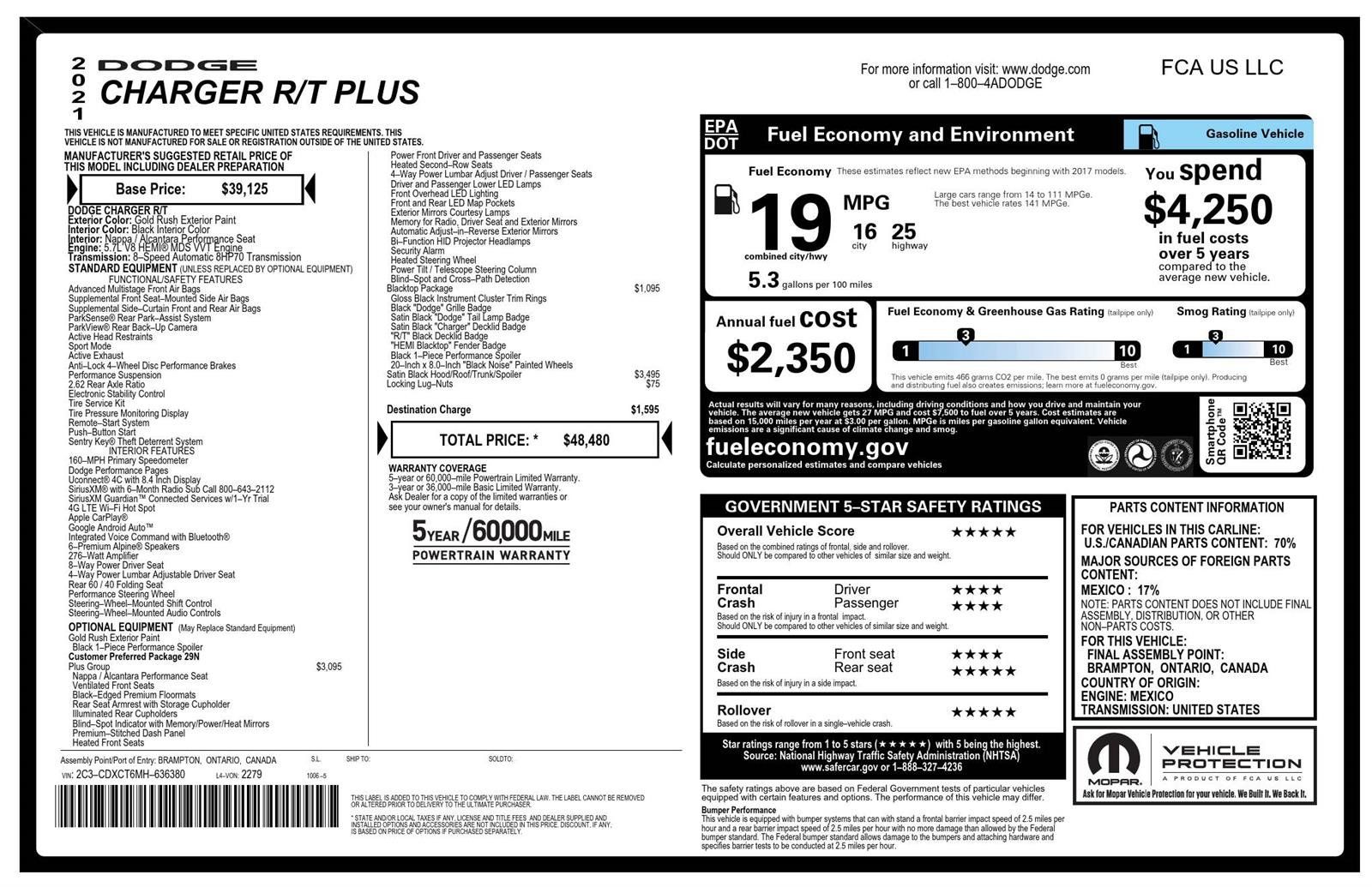 Certified 2021 Dodge Charger R/T w/ Plus Group RWD image 3