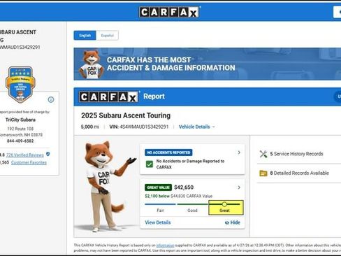 Used 2025 Subaru Ascent Touring AWD/4WD image 10