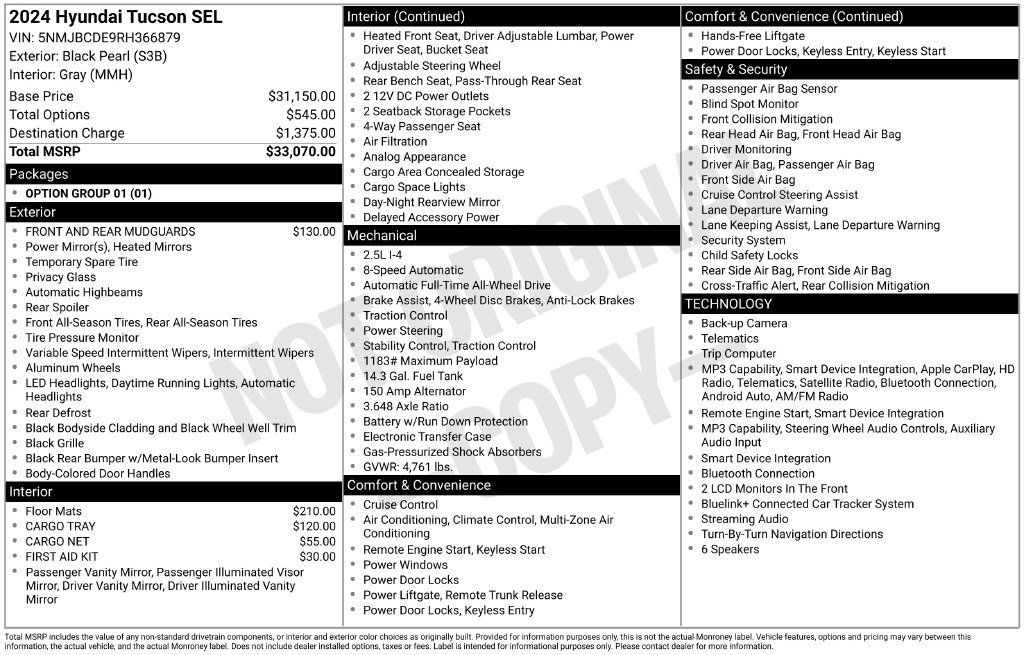 Certified 2024 Hyundai Tucson SEL AWD/4WD image 16