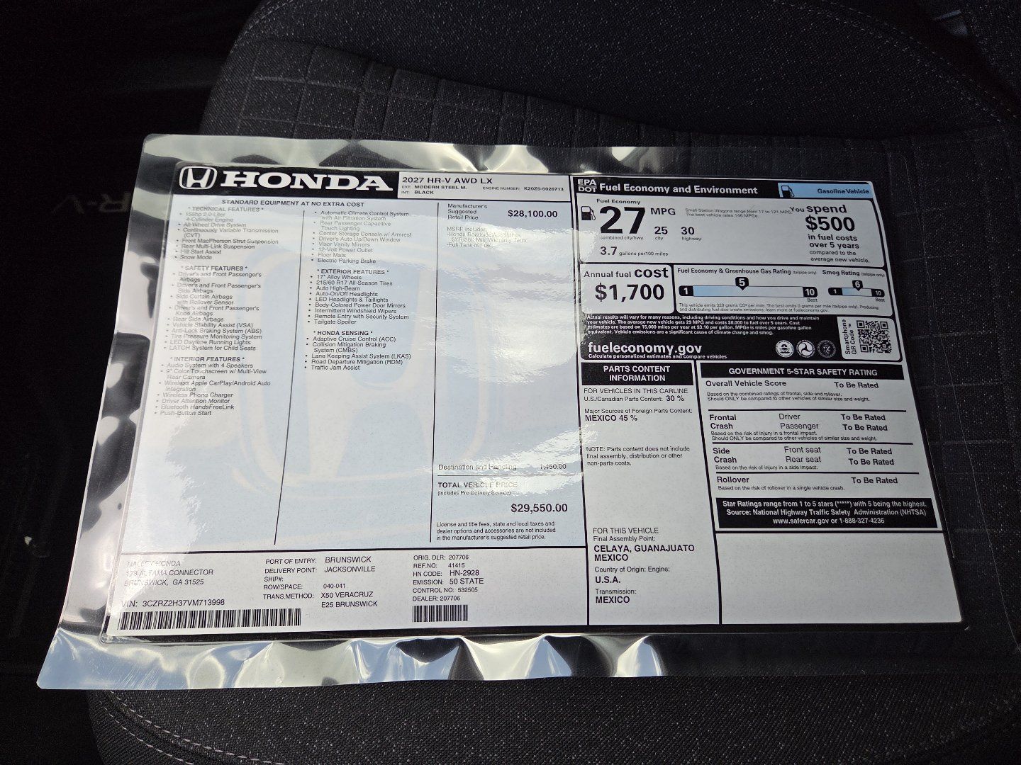 New 2027 Honda HR-V LX image 28