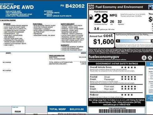 Used 2023 Ford Escape Active AWD/4WD image 4