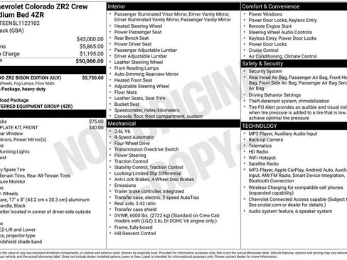 Used 2020 Chevrolet Colorado ZR2 w/ Colorado ZR2 Bison Edition AWD/4WD image 35