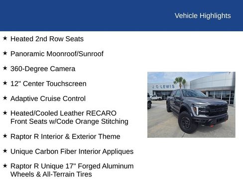 Certified 2024 Ford F150 Raptor w/ Equipment Group 803A Raptor R AWD/4WD image 13