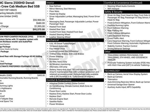 Certified 2024 GMC Sierra 2500 Denali Ultimate w/ Snow Plow Prep/Camper Package AWD/4WD image 53