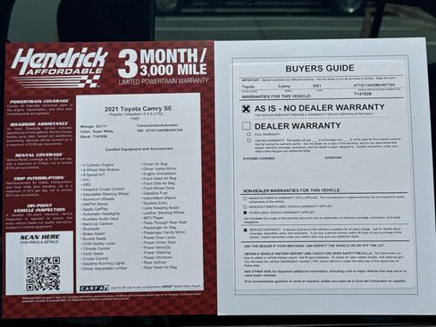 Used 2021 Toyota Camry SE FWD image 31