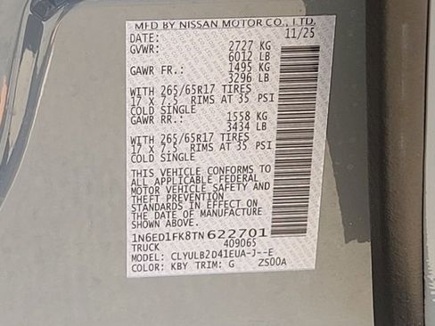 New 2026 Nissan Frontier SV image 12