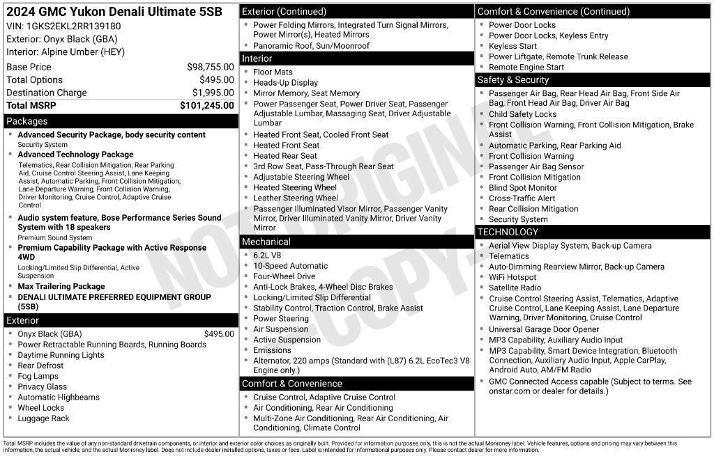 Used 2024 GMC Yukon Denali Ultimate AWD/4WD image 45