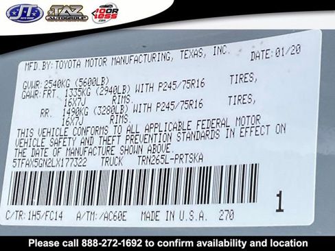 Used 2020 Toyota Tacoma SR5 w/ SR5 Appearance Package (SM) image 16