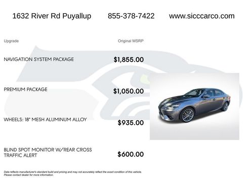 Used 2015 Lexus IS 250 w/ Navigation System Package RWD image 5