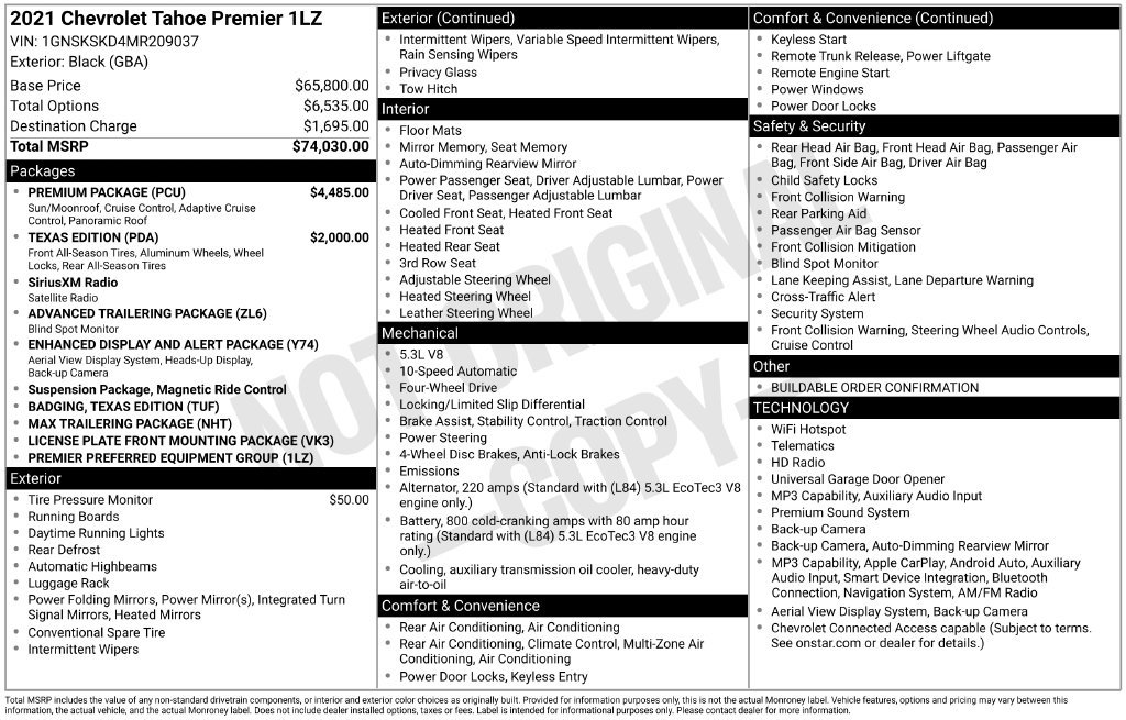 Used 2021 Chevrolet Tahoe Premier w/ Premium Package AWD/4WD image 22
