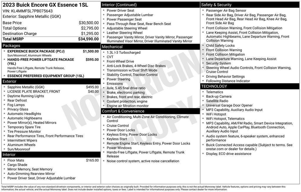 Used 2023 Buick Encore GX Essence w/ Experience Buick Package FWD image 33
