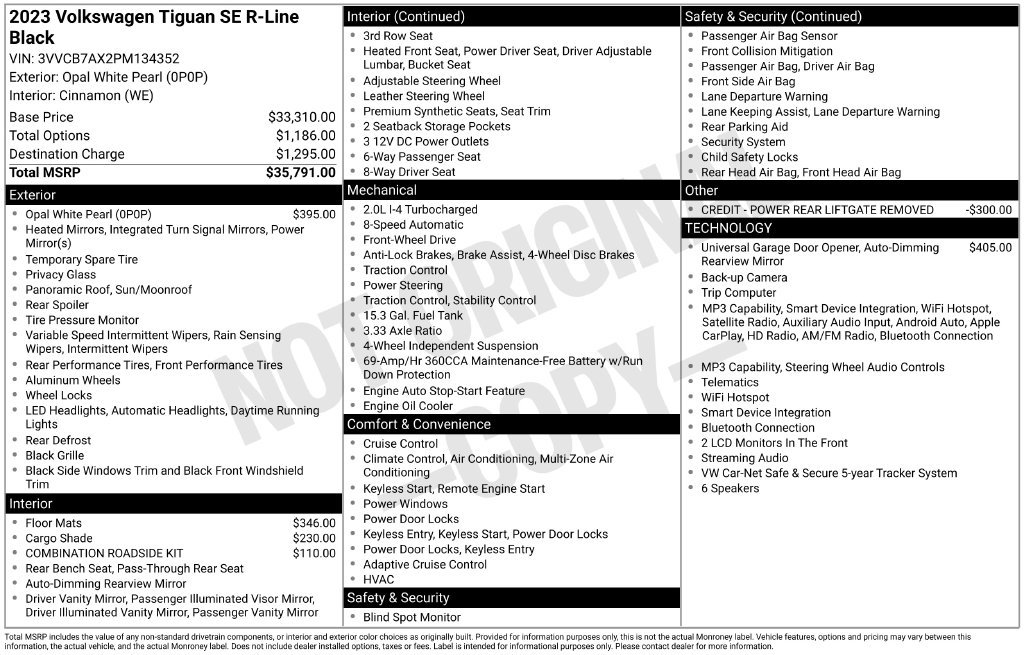 Certified 2023 Volkswagen Tiguan SE R-Line FWD image 36