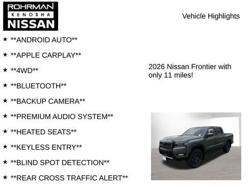 New 2026 Nissan Frontier PRO-4X w/ Pro-4x Convenience Package image 8