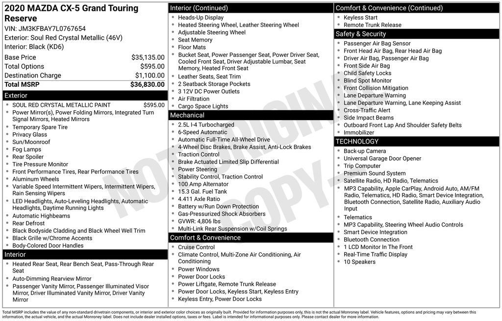 Used 2020 MAZDA CX-5 Grand Touring Reserve AWD/4WD image 2