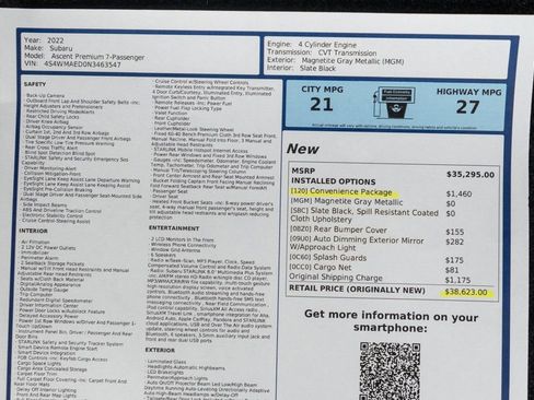 Used 2022 Subaru Ascent Premium w/ Convenience Package image 46